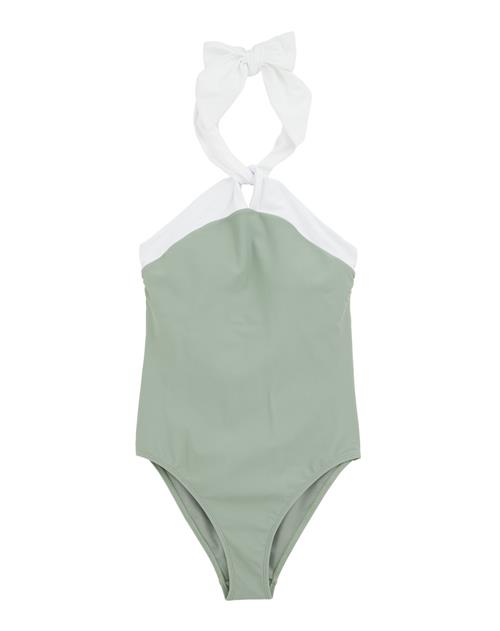 WE Fashion Badedragt  pastelgrøn / hvid