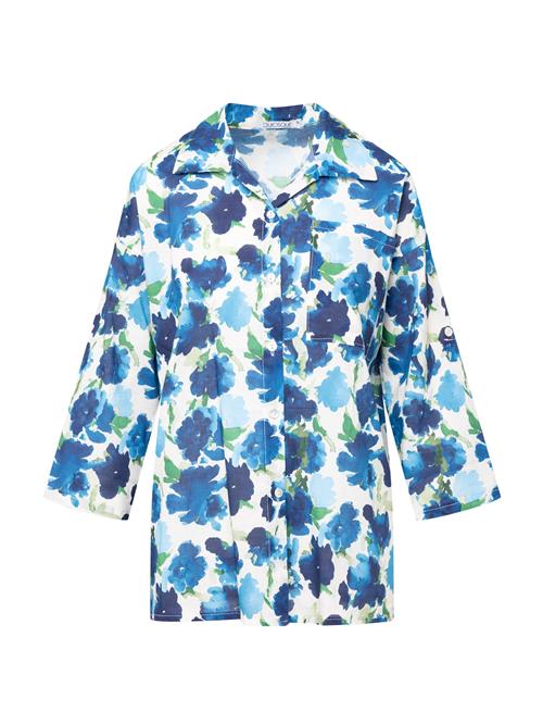 Quiosque Bluse  navy / lyseblå / grøn / hvid