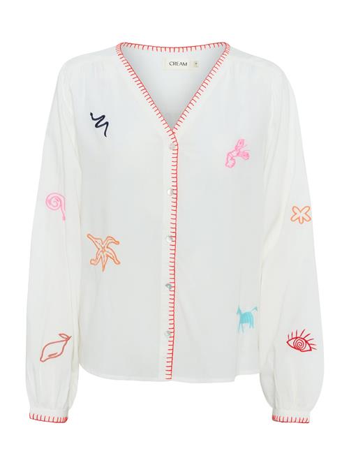 Cream Bluse 'Sivah'  aqua / orange / pink / hvid