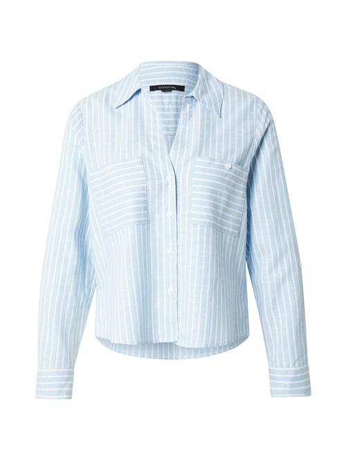 COMMA Bluse  lyseblå / hvid