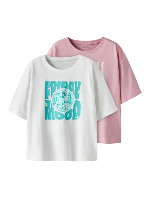 NAME IT Bluser & t-shirts 'NKFVEEN'  jade / æble / gammelrosa / hvid
