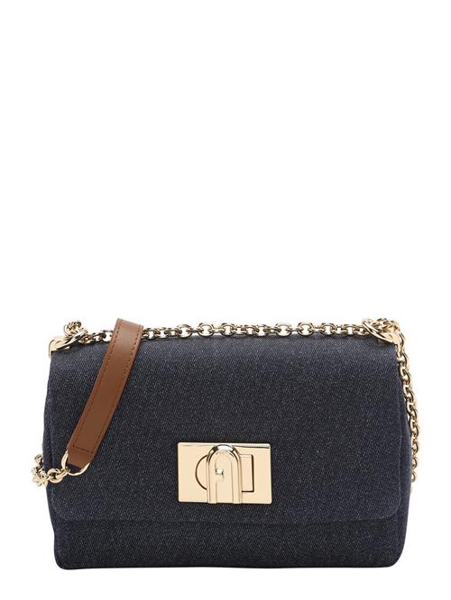 FURLA Skuldertaske  mørkeblå / brun / guld