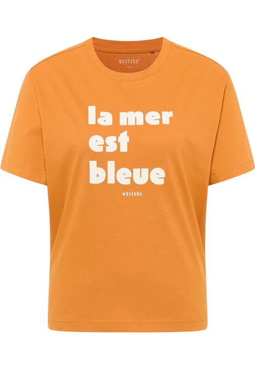 MUSTANG Shirts 'FLORIS'  orange / hvid