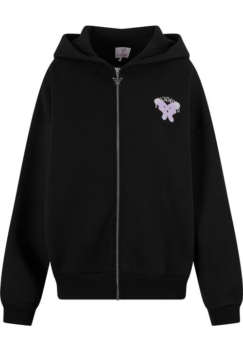 Felicious Sweatjakke 'Lucky Girl'  lilla / sort / hvid