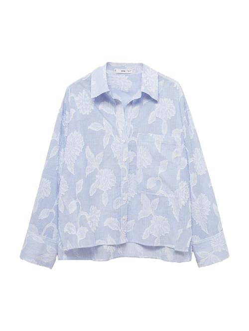 MANGO Bluse 'YUNA'  lyseblå / hvid