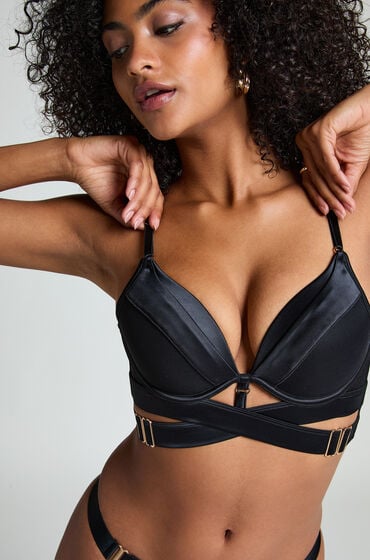 Hunkemöller Colette formstøbt longline bøjle-bh med pushup sort