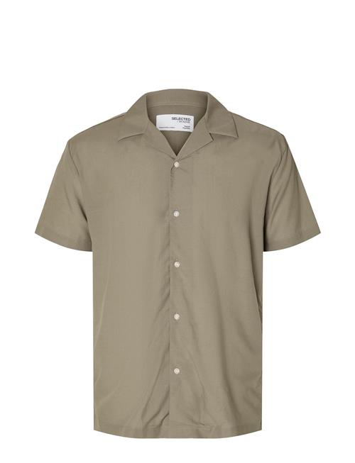 Slhreg-Air Shirt Ss Mix Selected Homme Green