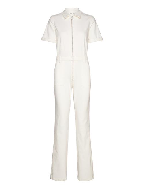 Denim Zipper Jumpsuit Mango White