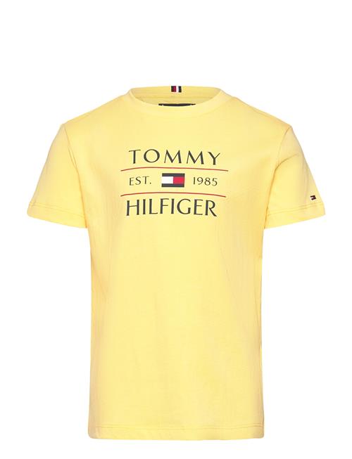 Tommy Flag Hilfiger Reg Tee Ss Tommy Hilfiger Yellow