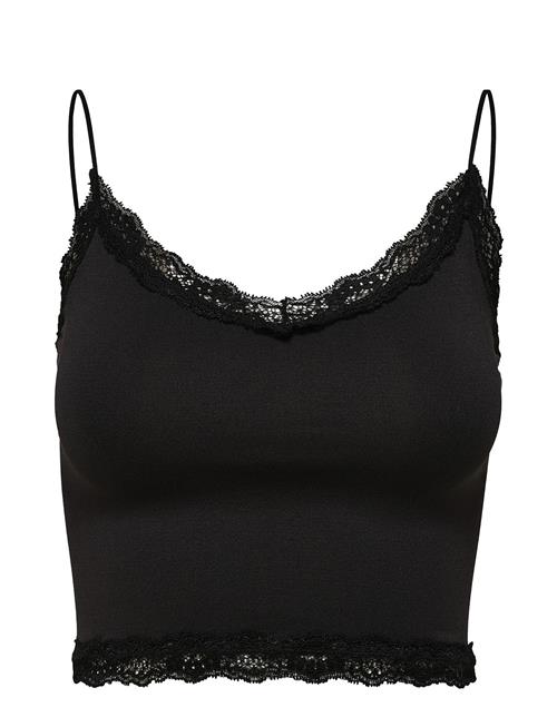 Se Onlvicky Lace Seamless Cropped Top Noos ONLY Black ved Booztlet