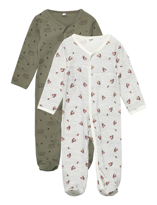 Nightsuit W/F -Buttons 2-Pack Pippi Patterned