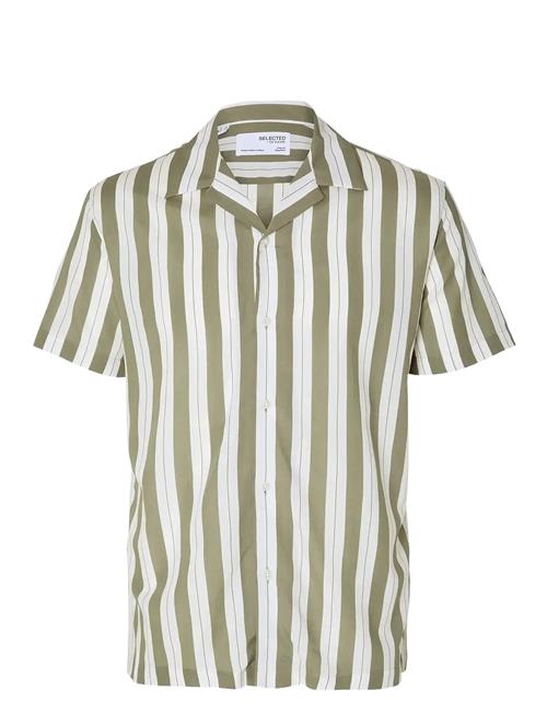Slhregair Shirt Ss Mix G Camp Selected Homme Green