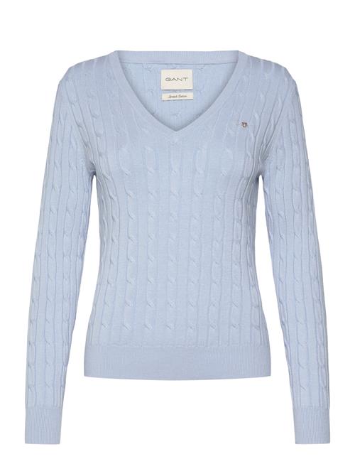 Stretch Cotton Cable V-Neck GANT Blue