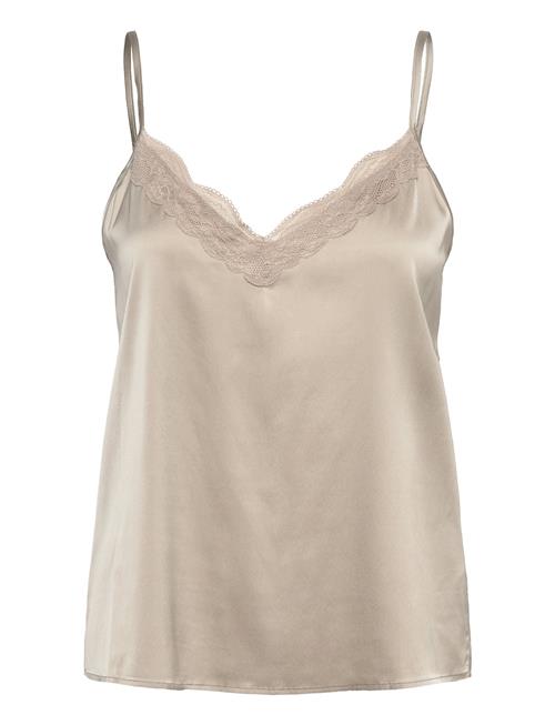 Se Rhjasmine Sl Night Strap Top Rosemunde Beige ved Booztlet
