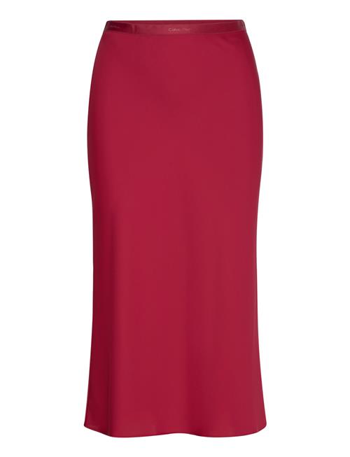 Recycled Cdc Bias Cut Midi Skirt Calvin Klein Red