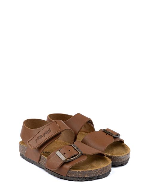 Bio Velcro Sandal Pom Pom Brown