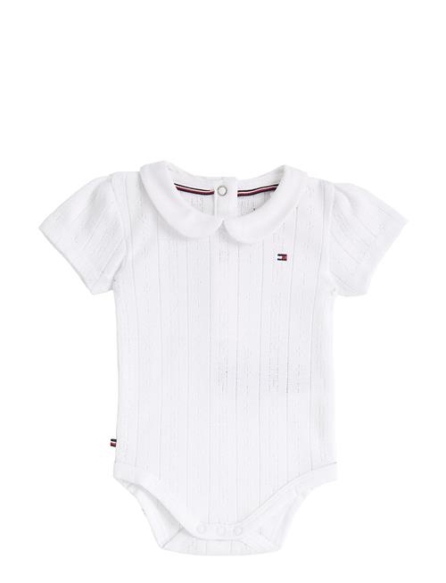Essential Pointelle Body Ss Tommy Hilfiger White