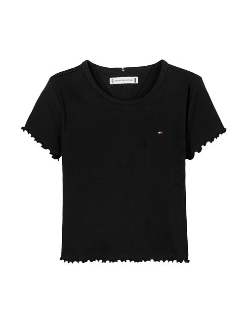 Essential Rib Top Ss Tommy Hilfiger Black