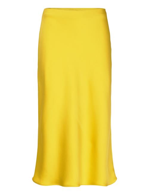 Matte Shine Satin Midi Skirt Calvin Klein Yellow