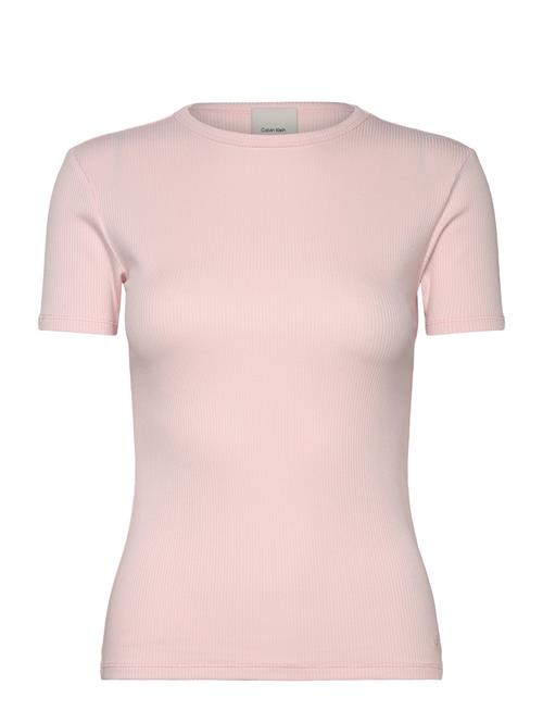 Modal Rib Slim Ss Top Calvin Klein Pink