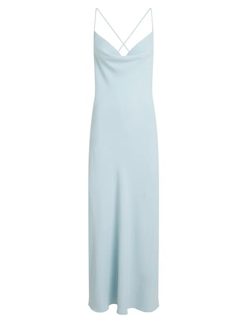 Crepe Low Back Drape Dress Calvin Klein Blue