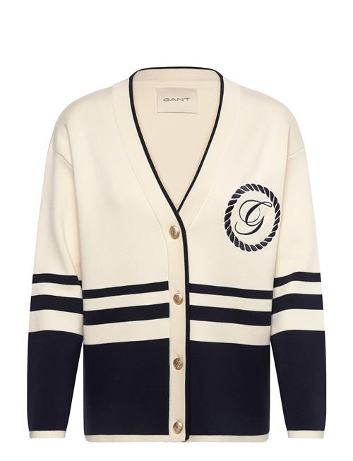Gant Varsity V-Neck Cardigan GANT Cream