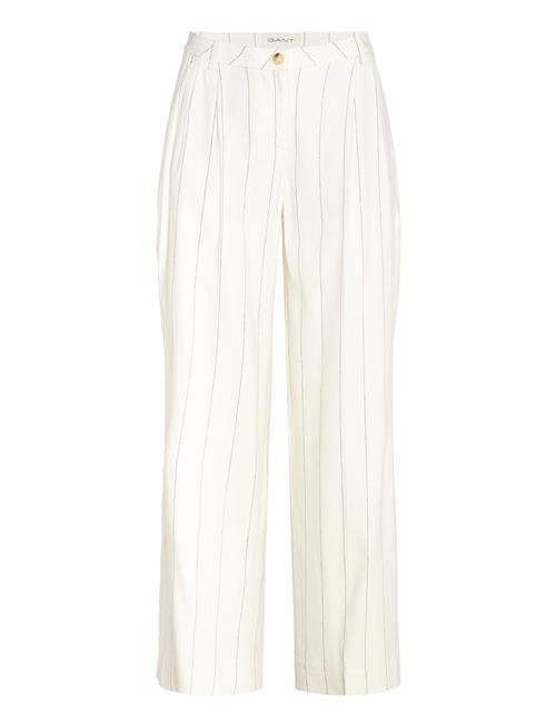 Tailored Pleated Linen Blend Pants GANT White