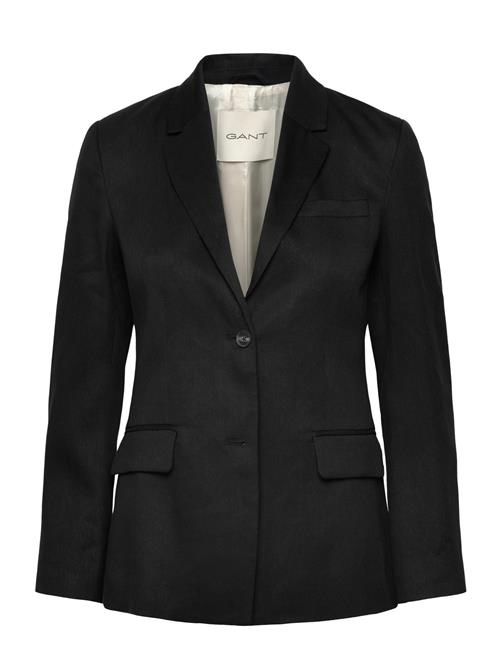 Slim Stretch Linen Blazer GANT Black