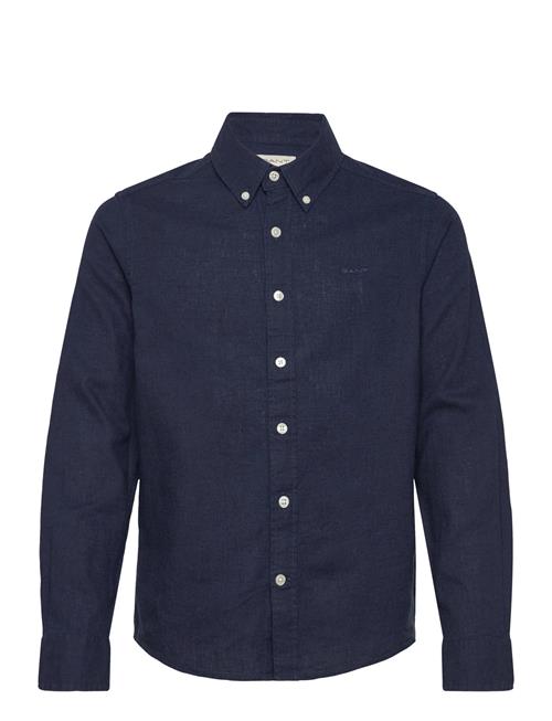 Cotton Linen Bd Ls Shirt GANT Navy