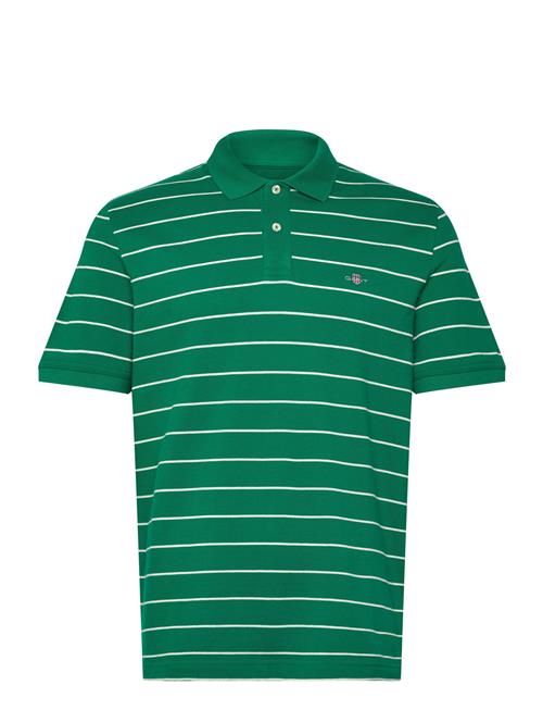 Striped Ss Polo GANT Green