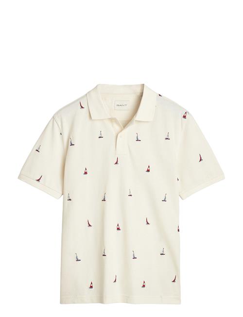 Embroidered Graphic Polo GANT Cream