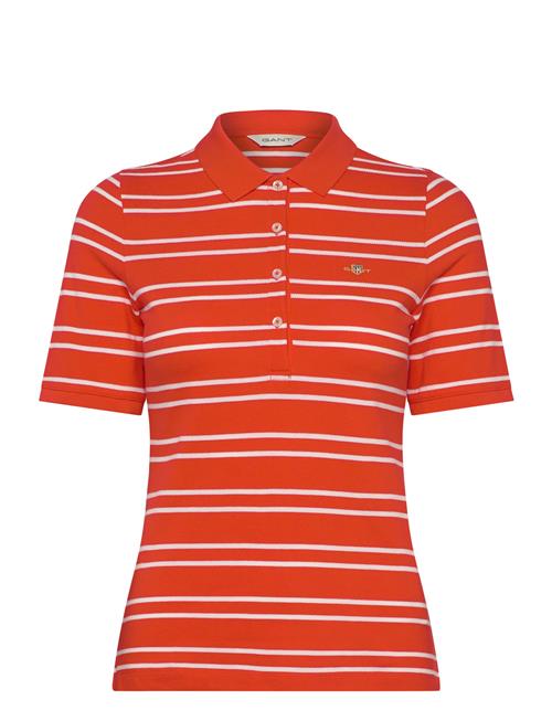 Slim Stripe Shield Ss Pique Polo GANT Red