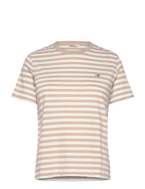 Reg Striped Shield Ss T-Shirt GANT Beige