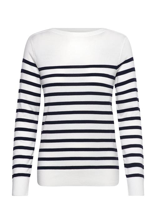 Fine Knit Striped Boat Neck GANT White