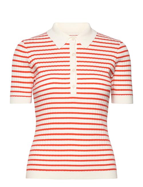 Rib Knit Striped Ss Rugger GANT Red