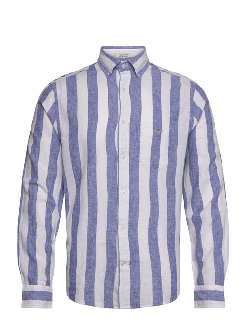 Reg Cotton Linen Bold Stripe Shirt GANT Blue