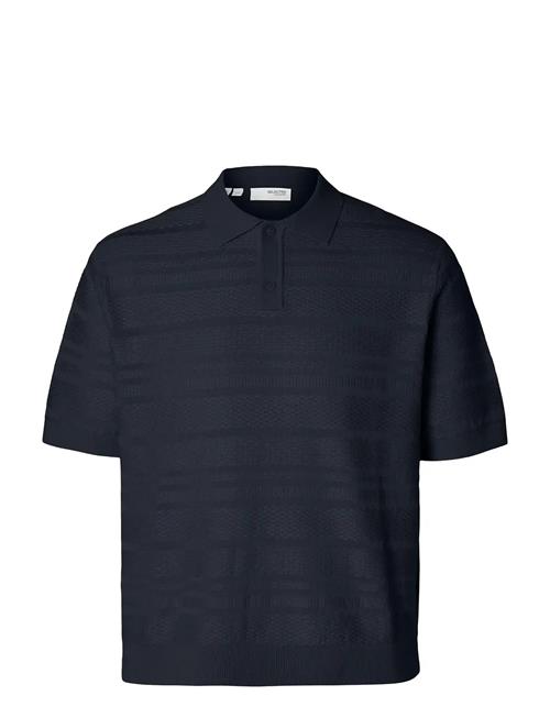 Slhfoam Ss Knit Relaxed Structure Polo Selected Homme Navy