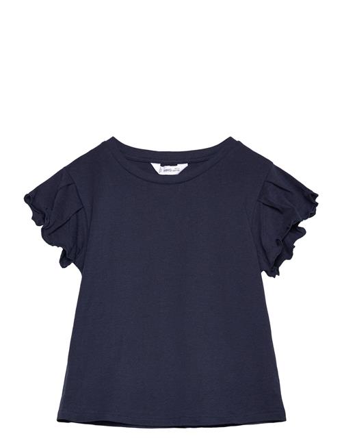 Short-Sleeved Cotton T-Shirt Mango Navy