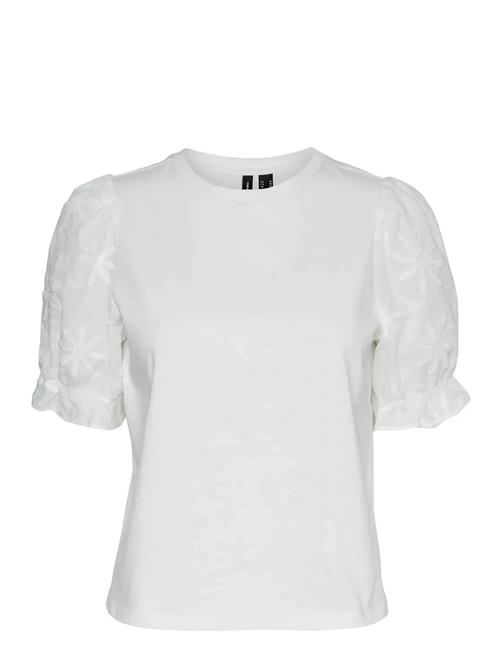 Vmsenna Ss Emb Sleeve Top Jrs Vero Moda White