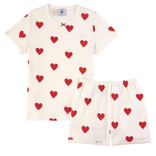 Petit Bateau Hjertemønstret Pyjamas Hvid | Hvid | 2 years