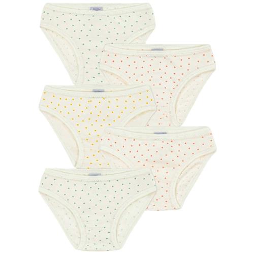 Petit Bateau 5-pak Hjertemønstret Trusse Cremefarvet | Hvid | 8 years