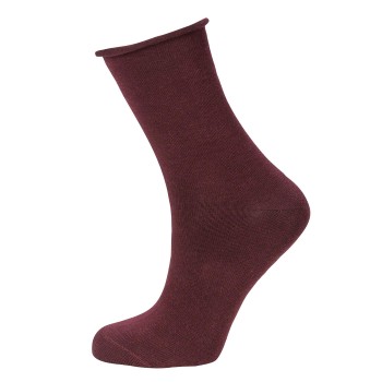 Trofé Trofe Cotton Solid Sock Strømper Vinrød  Strl 37/41 Dame