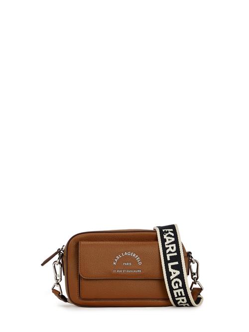 Karl Lagerfeld Skuldertaske 'Rue St-Gullaume'  cognac / sort / sølv / hvid