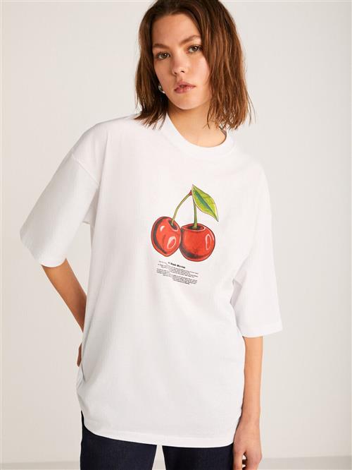 Grimelange Oversized bluse  kiwi / rød / sort / hvid