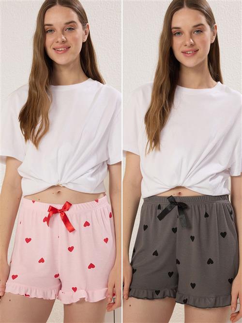 Trendyol Pyjamasbukser  grå / pink / lyserød / sort