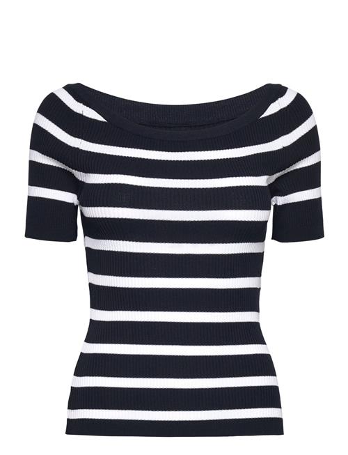 Striped Rib Knit Off Shoulder Ss GANT Navy
