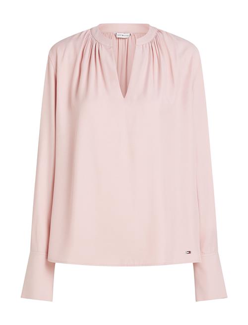 Soft Viscose V-Neck Ls Blouse Tommy Hilfiger Pink