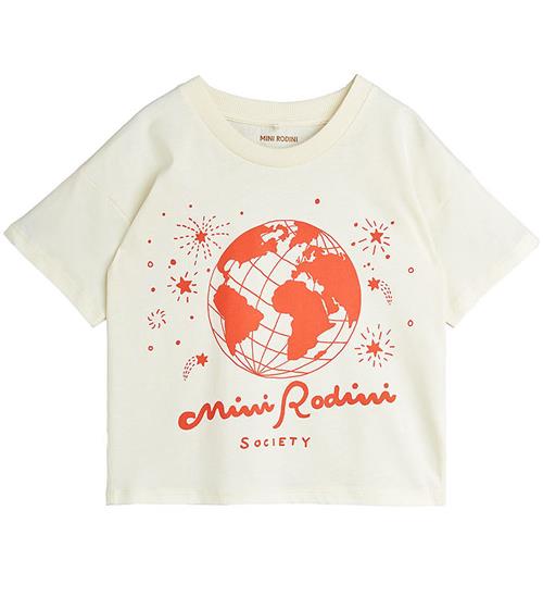 Mini Rodini T-Shirt - Society - Offwhite/Rød