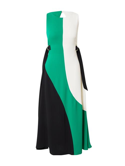 Karen Millen Kjole  grøn / sort / offwhite