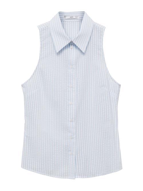 MANGO Bluse 'PAULITA'  pastelblå / hvid